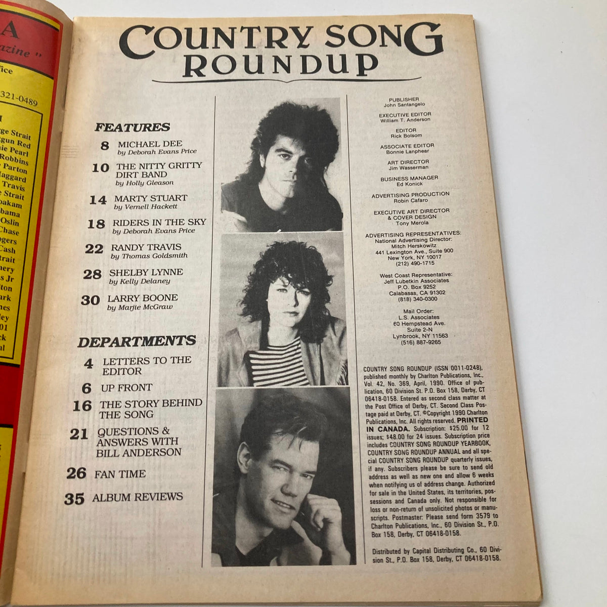 Vintage Country Song Roundup Magazine April 1990 The Nitty Gritty Dirt Band