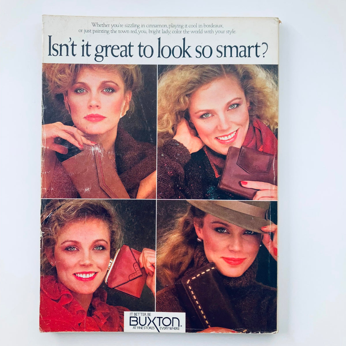 Back cover of Seventeen Magazine August 1981 Special Back To School Issue featuring a collage of four stylish women promoting Buxton accessories, reflecting 1980s fashion.