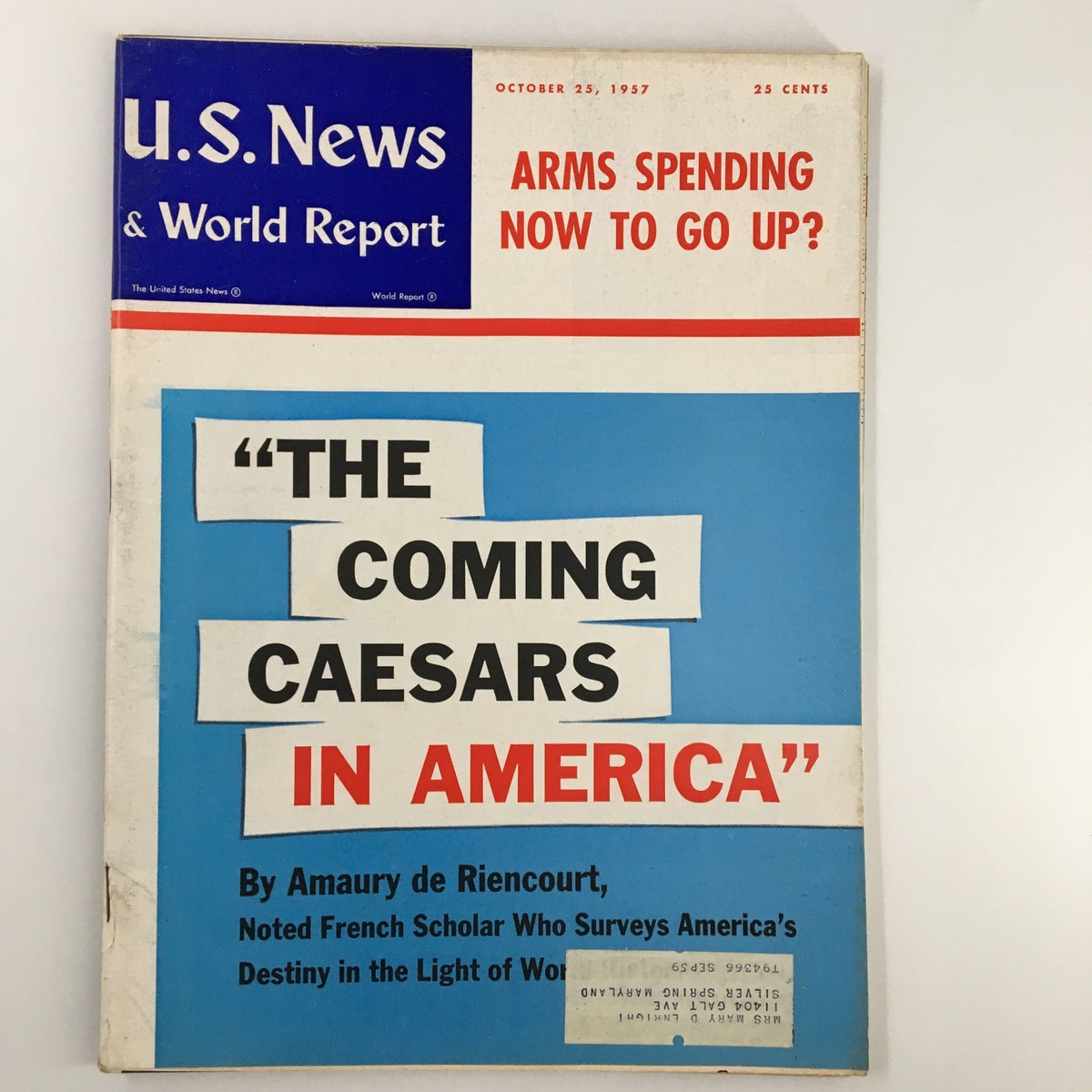 Vintage US News Magazine - Oct 25, 1957