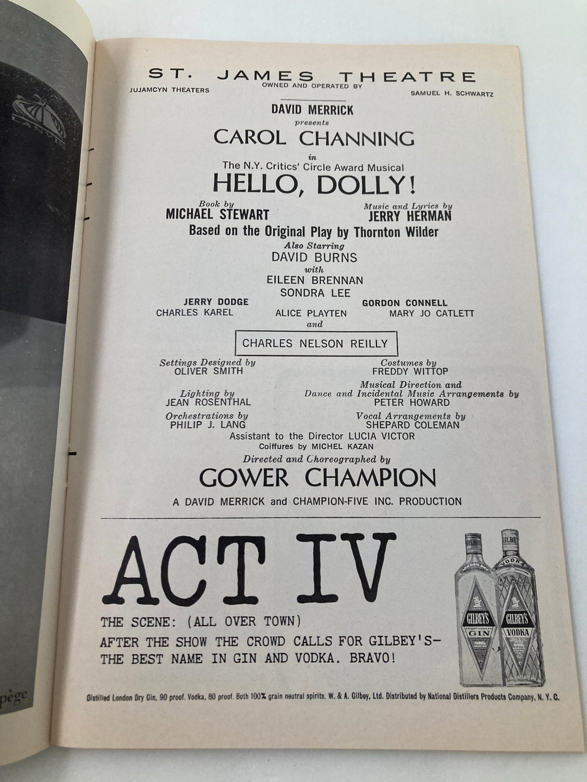 Another inside page of the 1965 Playbill for Hello Dolly! showcasing cast details and production notes.