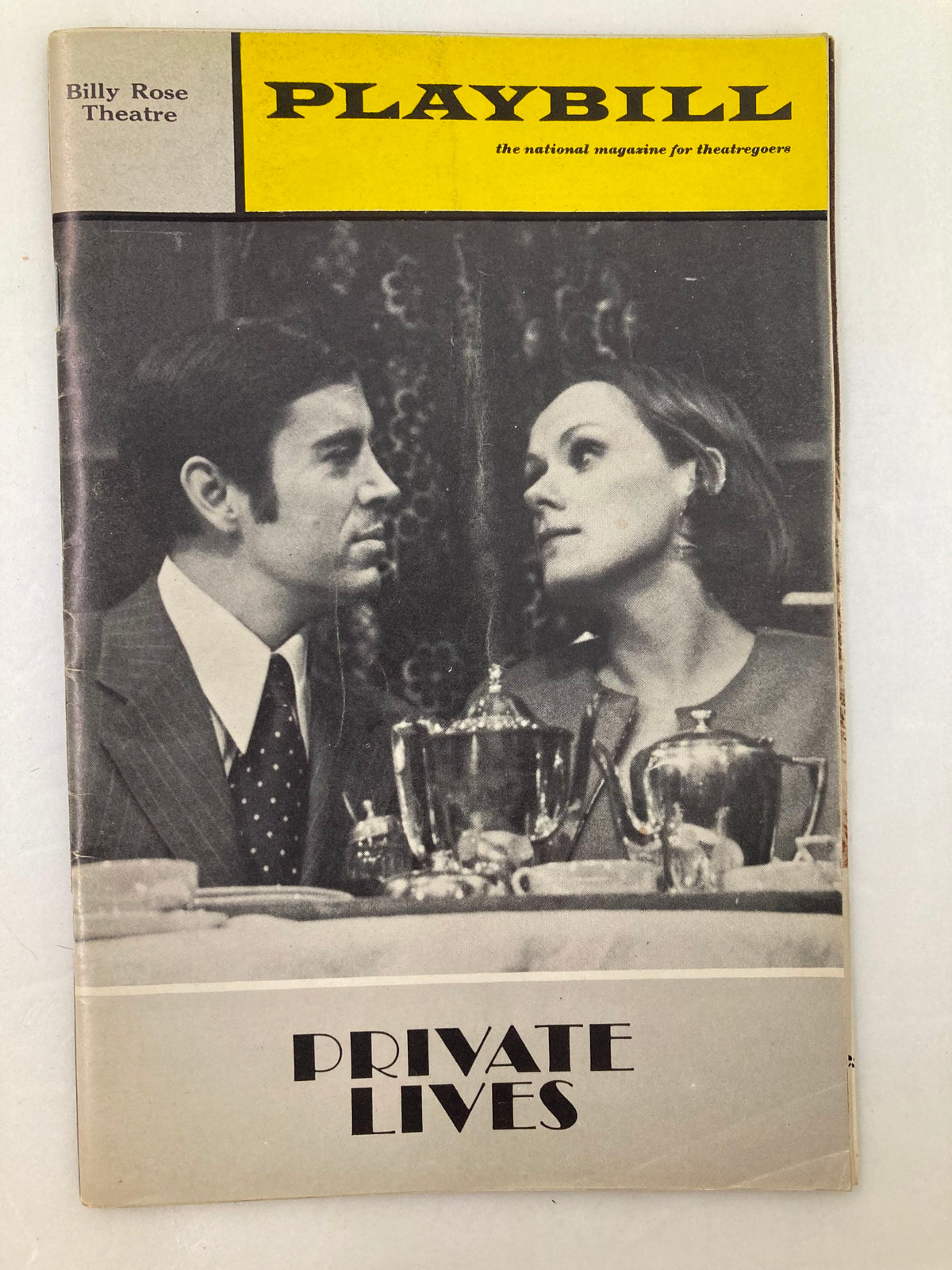 1969 Playbill from Billy Rose Theatre featuring Tammy Grimes and Brian Bedford in Private Lives, showcasing a classic theatrical moment.