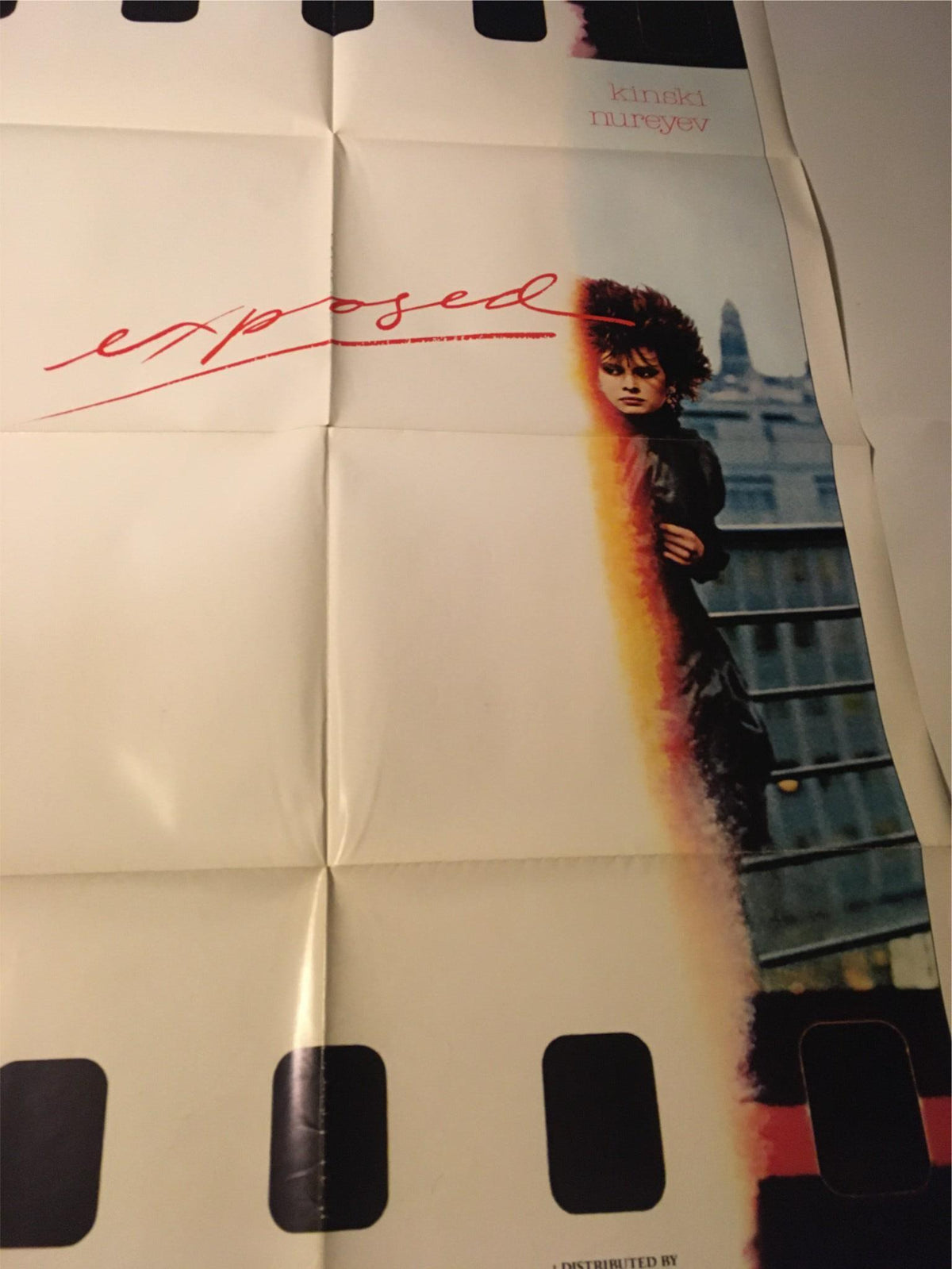 Another view of the 1983 Exposed 41" x 27" Original Movie Poster with a clear display of the main title and image of Nastassia Kinski, emphasizing its vintage design.