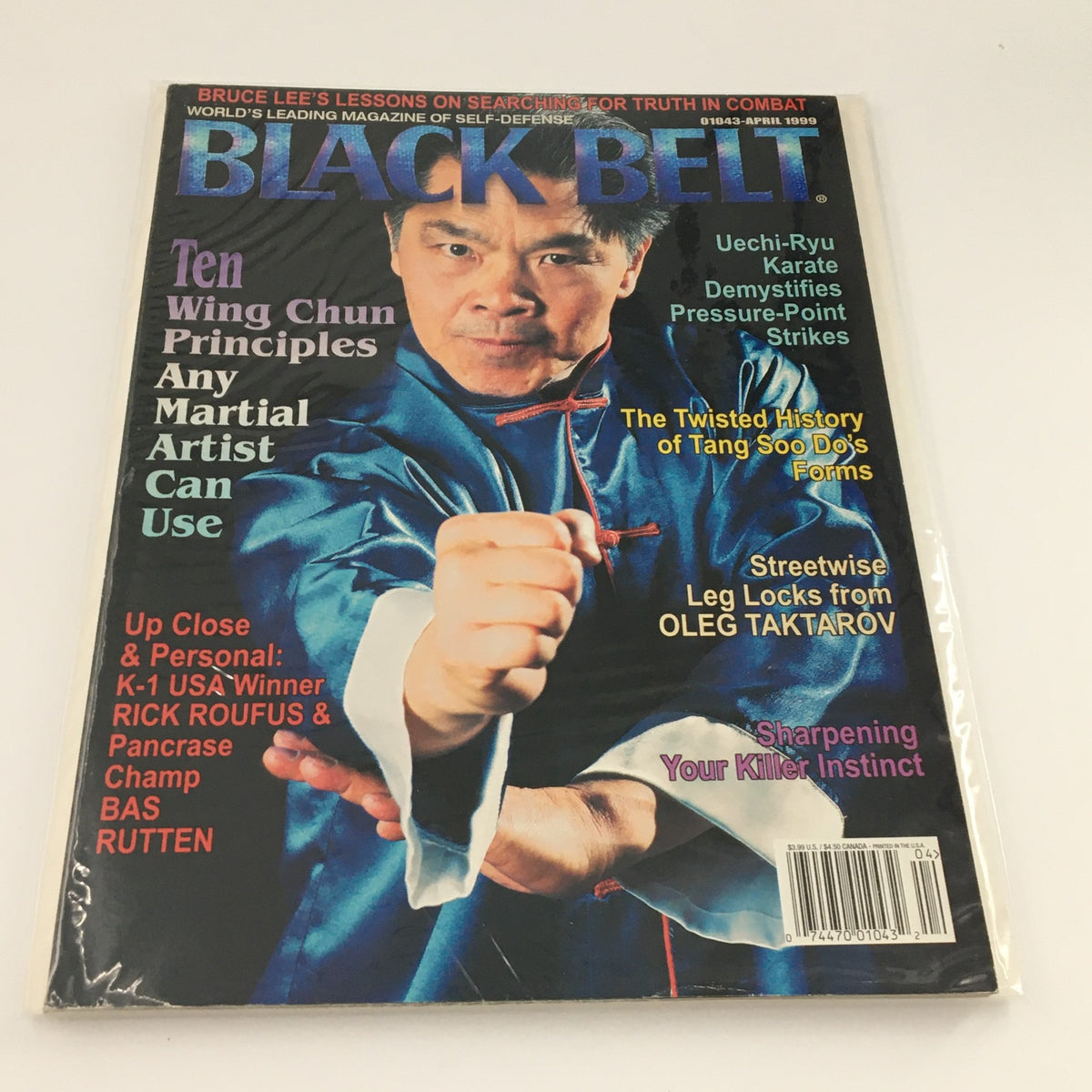 Cover of Black Belt Magazine April 1999 featuring Uechi-Ryu Karate, showcasing martial arts techniques and principles.
