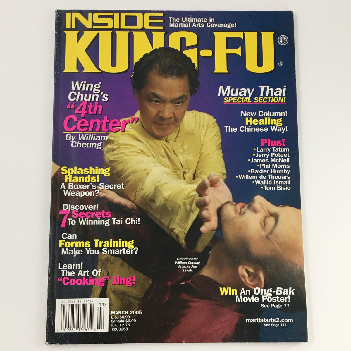 Cover of Inside Kung-Fu Magazine March 2005 featuring Wing Chun's 4th Center and highlights on martial arts training and techniques.