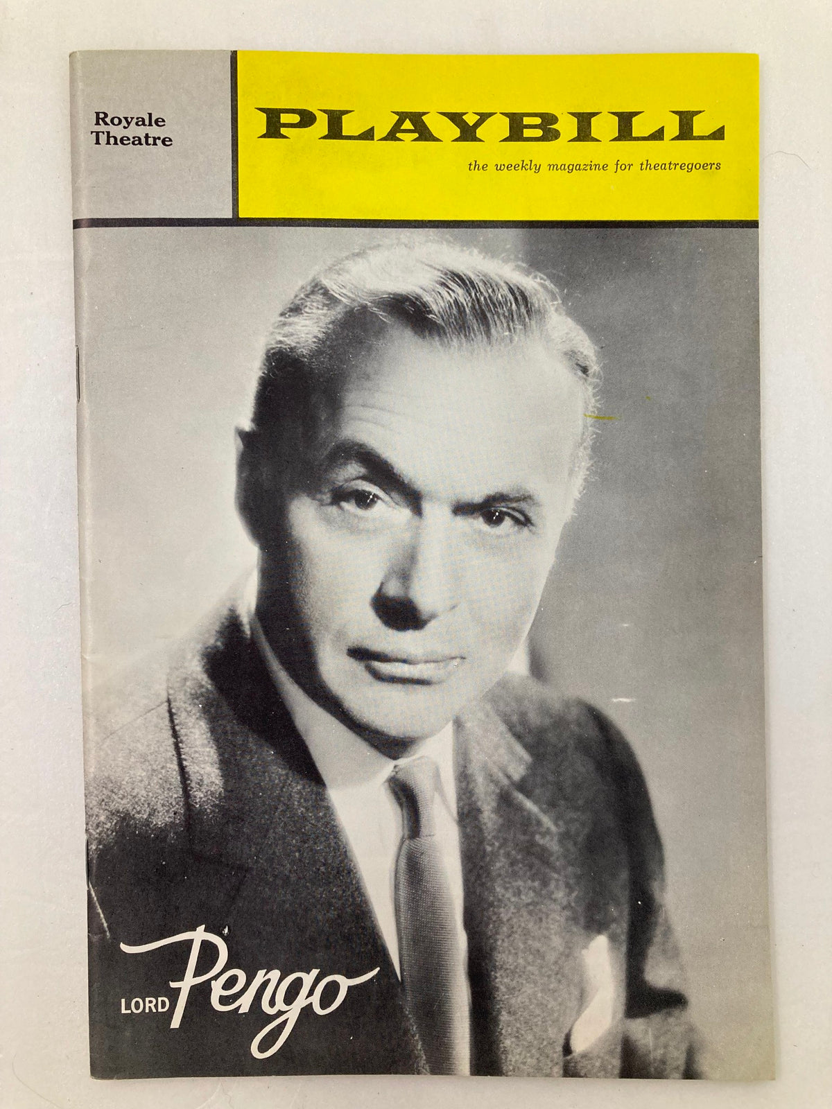 1963 Playbill Royale Theatre featuring Charles Boyer, showcasing the cover of Lord Pengo.