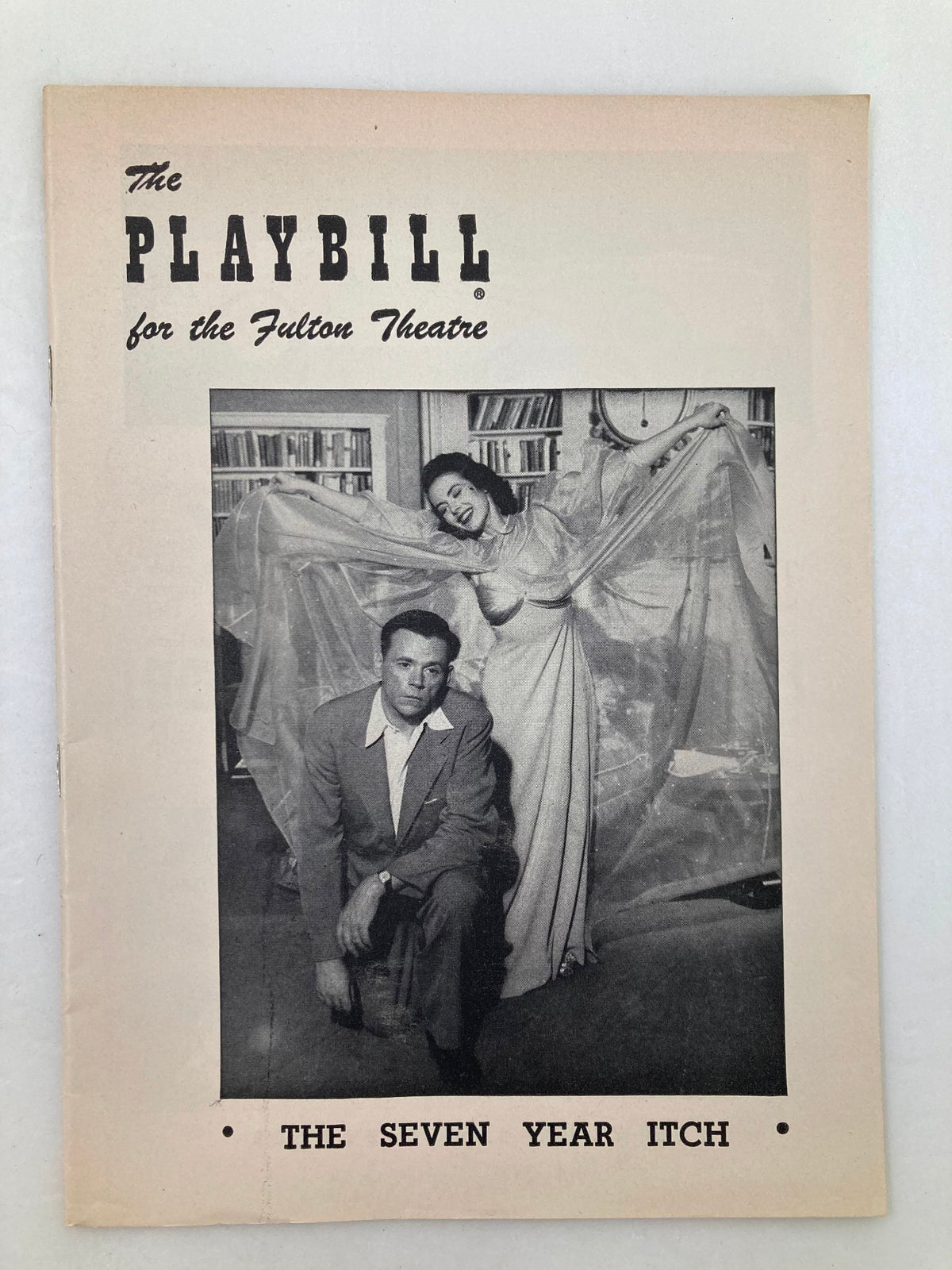1953 Playbill for the Fulton Theatre featuring Tom Ewell and an actress from The Seven Year Itch, showcasing the iconic theatrical production.