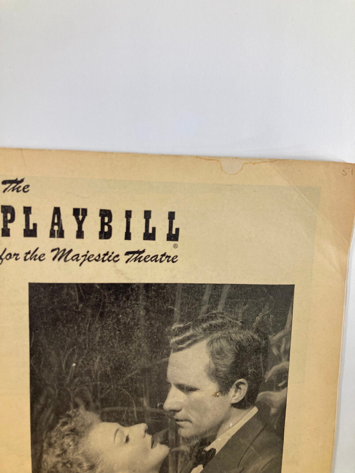 1950 Playbill from Majestic Theatre featuring South Pacific with Mary Martin and Ray Middleton, showcasing the cover art with mid-century typography.