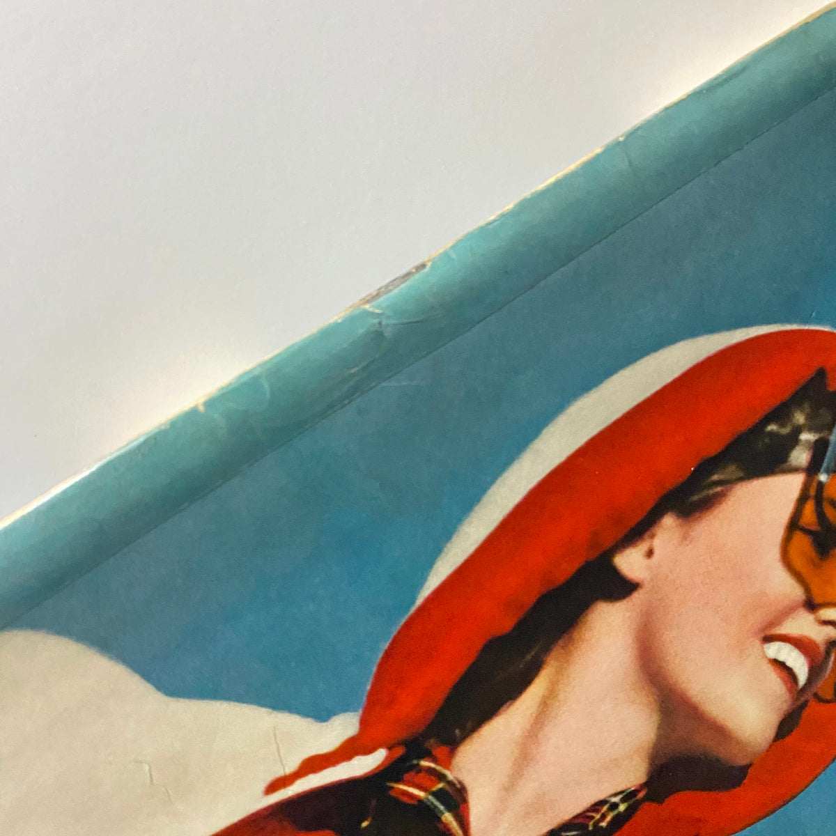 Close-up of the cover of Mademoiselle Magazine December 1939 Special Christmas Issue highlighting the detailed design and vintage aesthetic.