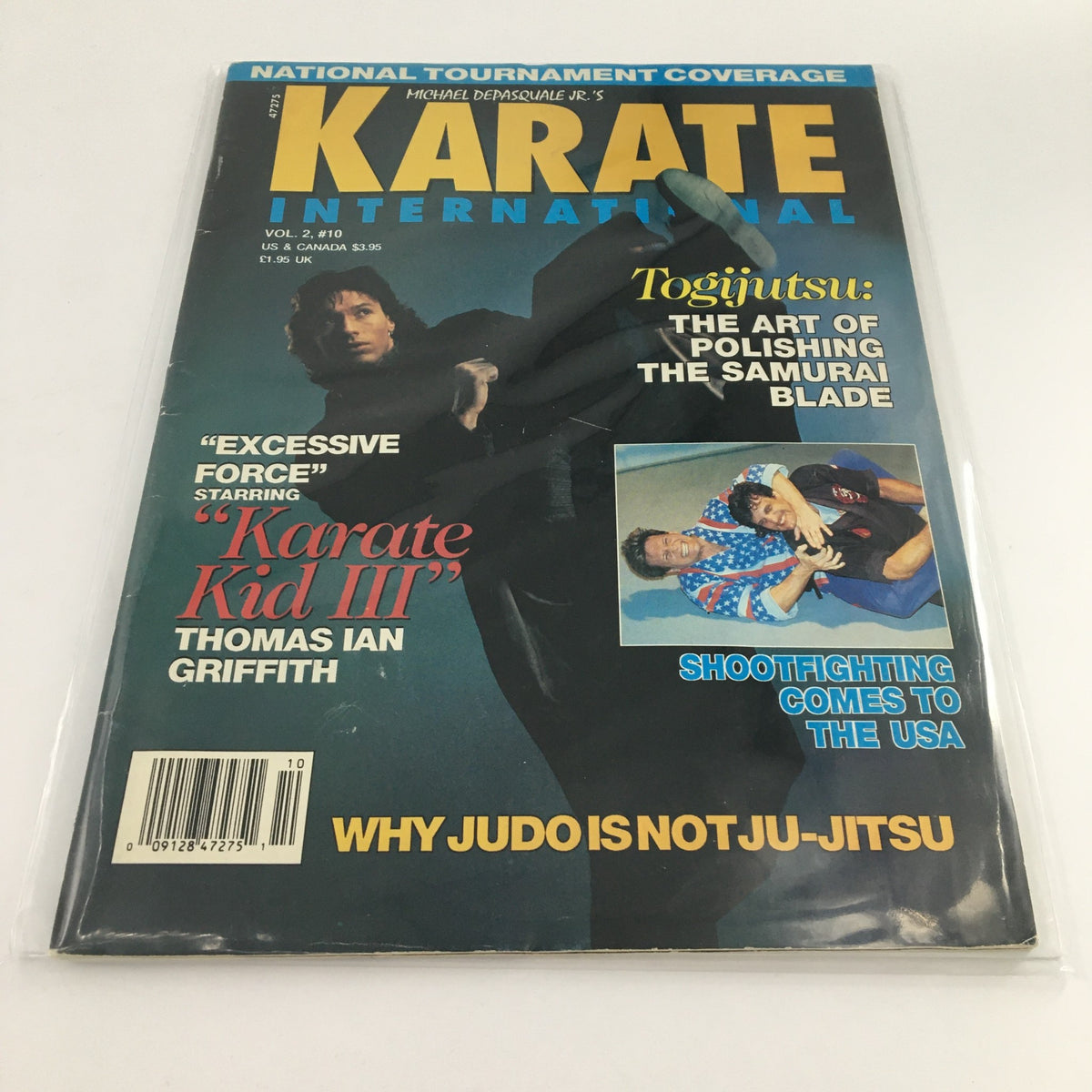 Karate International October 1992 Vol 2 #10 magazine cover featuring Thomas Ian Griffith, highlighting martial arts themes and content.