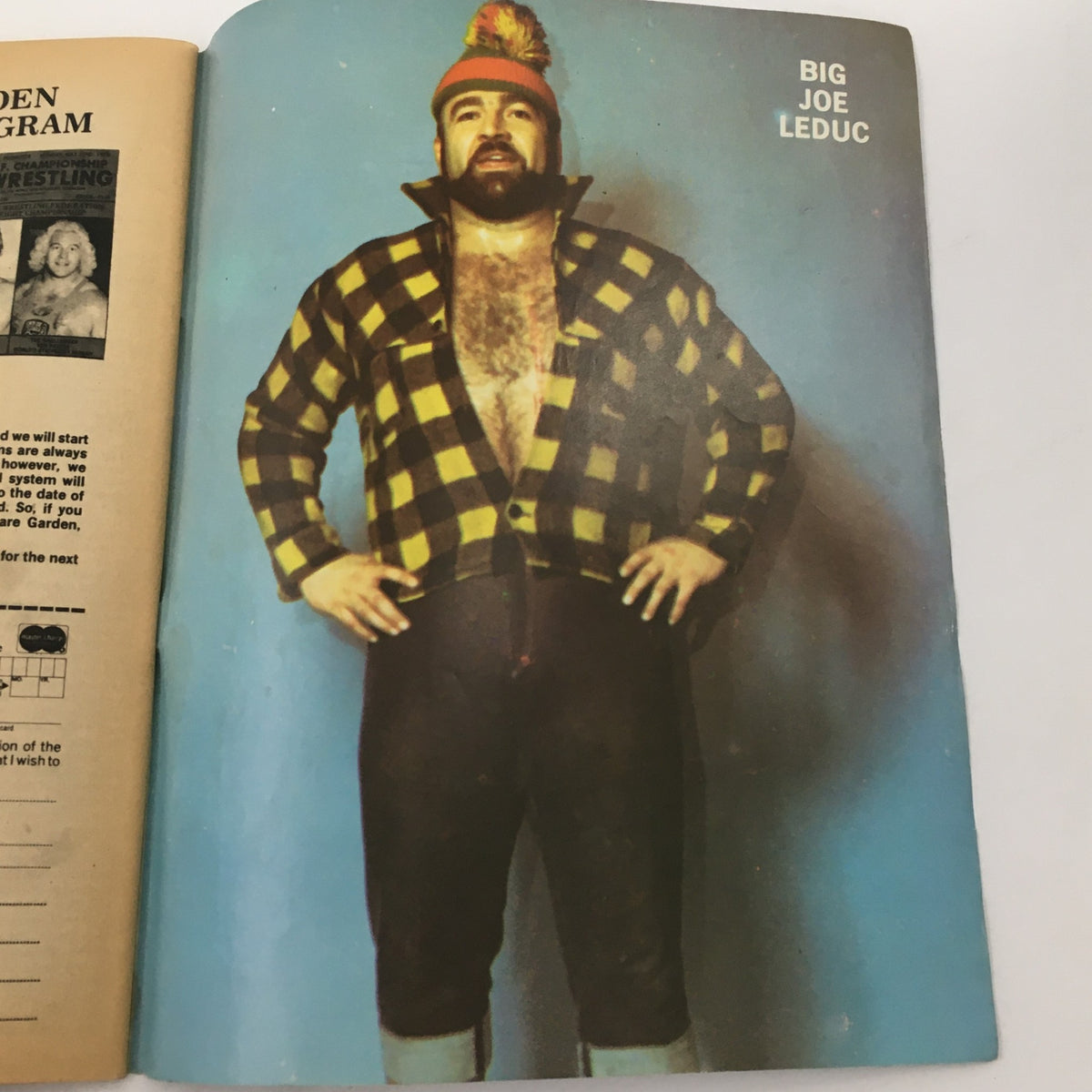 Wrestling Magazine #71 1981 showcases Big Joe Leduc in a striking outfit, representing his unique wrestling persona.