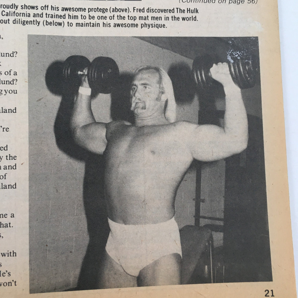 Wrestling Superstars Magazine Summer 1981 features Hulk Hogan lifting weights, showcasing his impressive physique. This image highlights the magazine's focus on iconic wrestlers.
