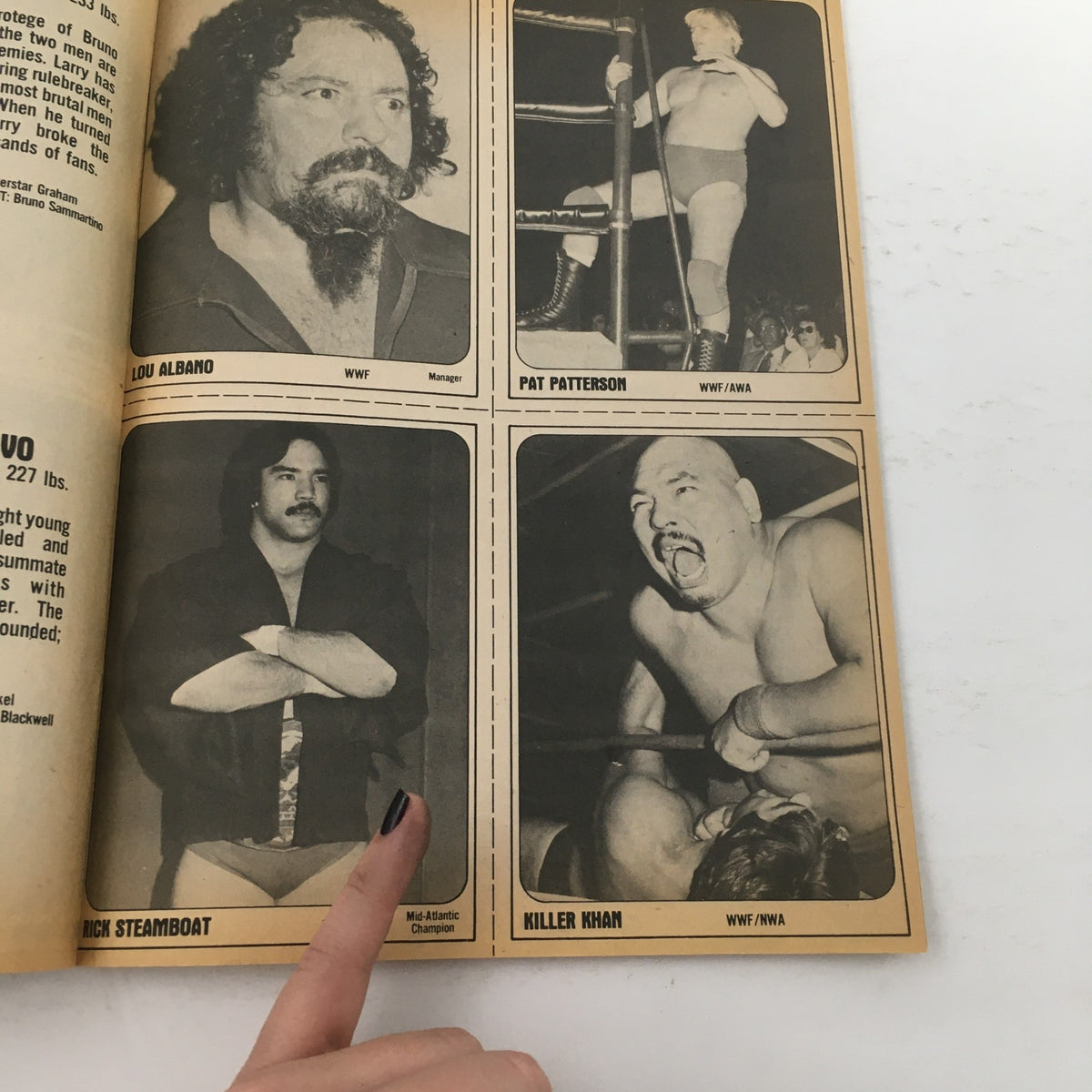 Wrestling Superstars Magazine Summer 1981 depicting Lou Albano and Pat Patterson, alongside Rick Steamboat and Killer Khan, highlighting key figures in wrestling at that time.