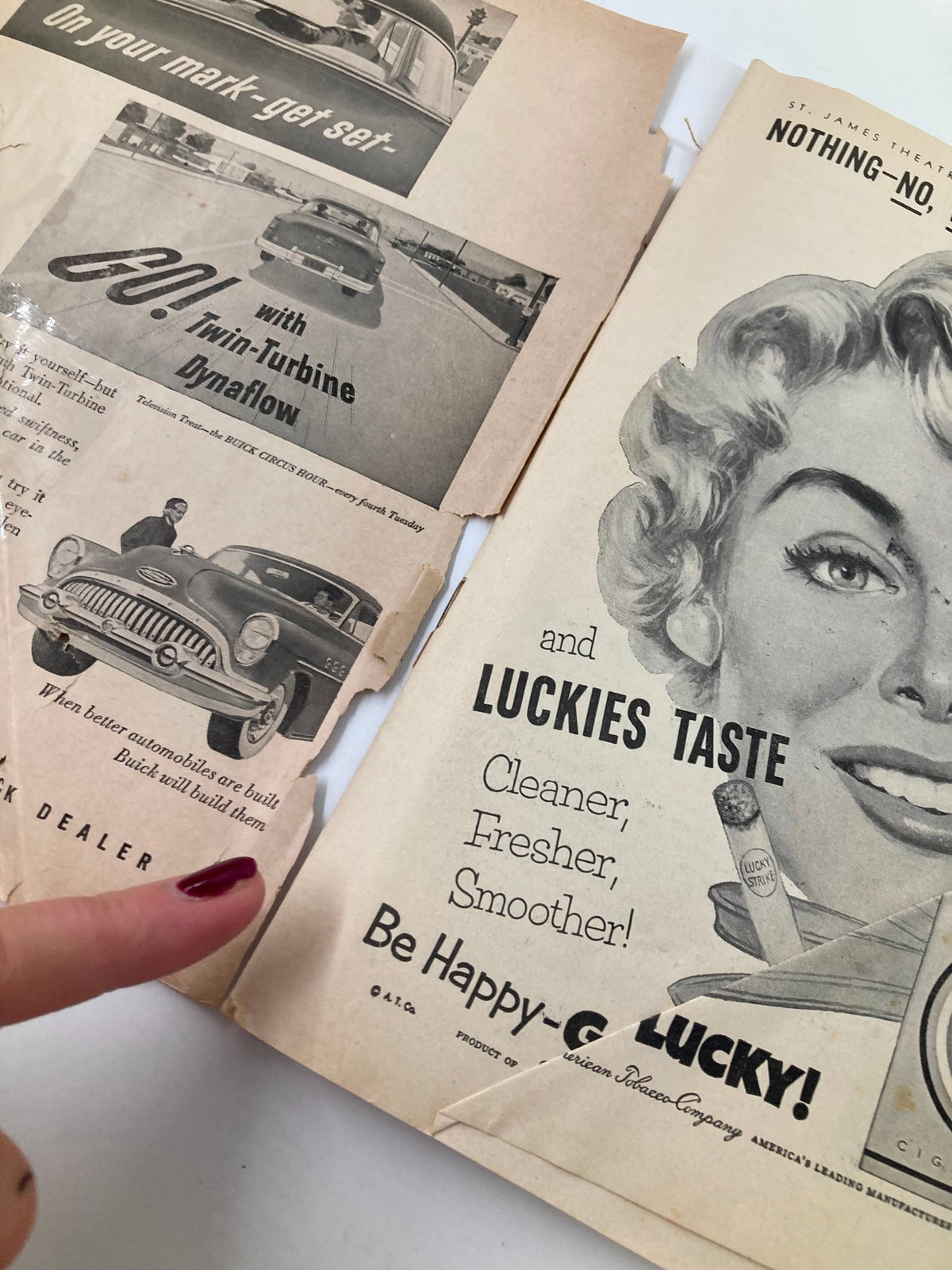 Another interior view of the 1953 Playbill from St. James Theatre, featuring additional advertisements and capturing the historical context of the 1950s.