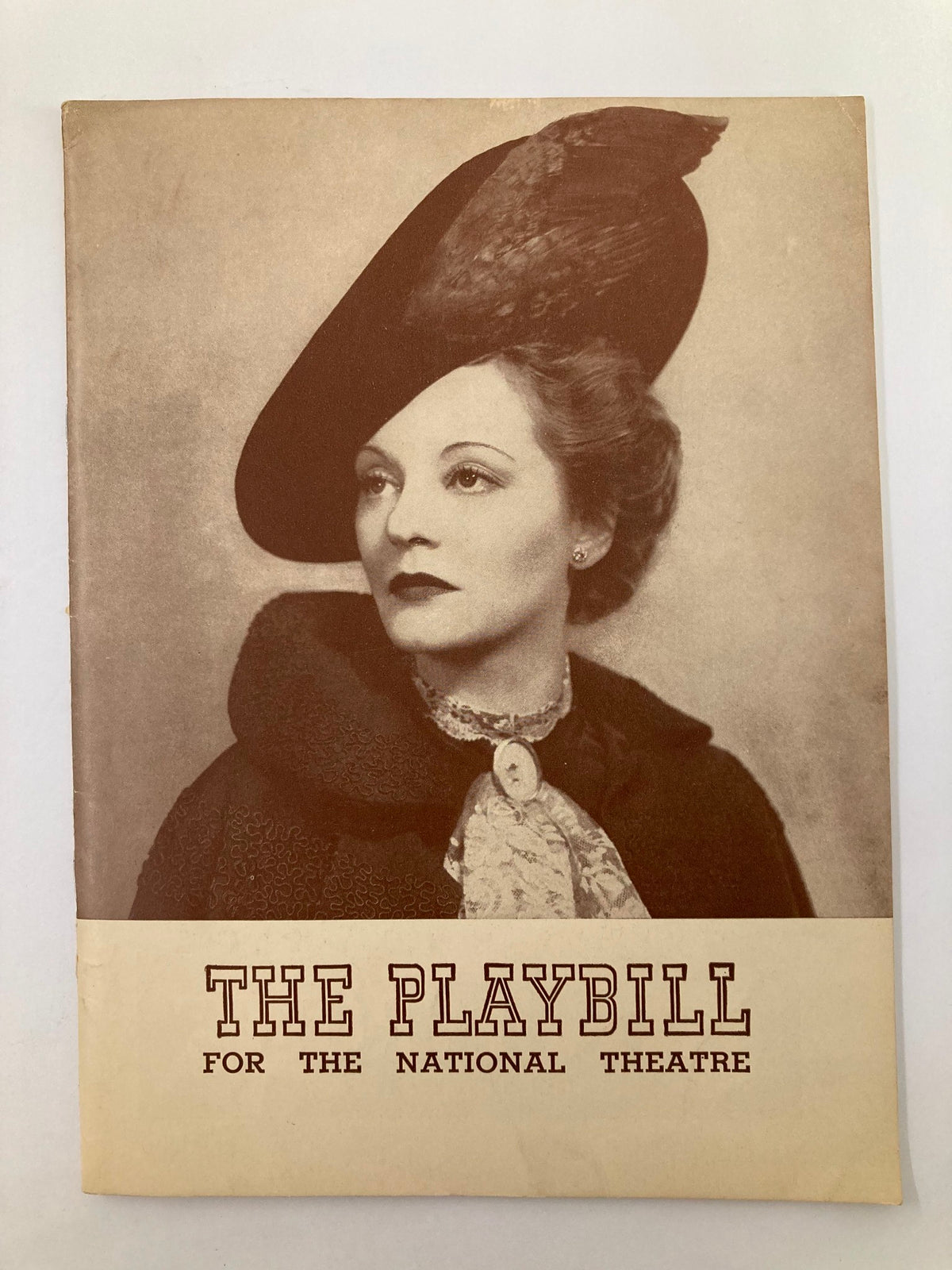 1939 Playbill National Theatre featuring Tallulah Bankhead in The Little Foxes, showcasing a vintage cover photo of a woman in an elaborate hat.