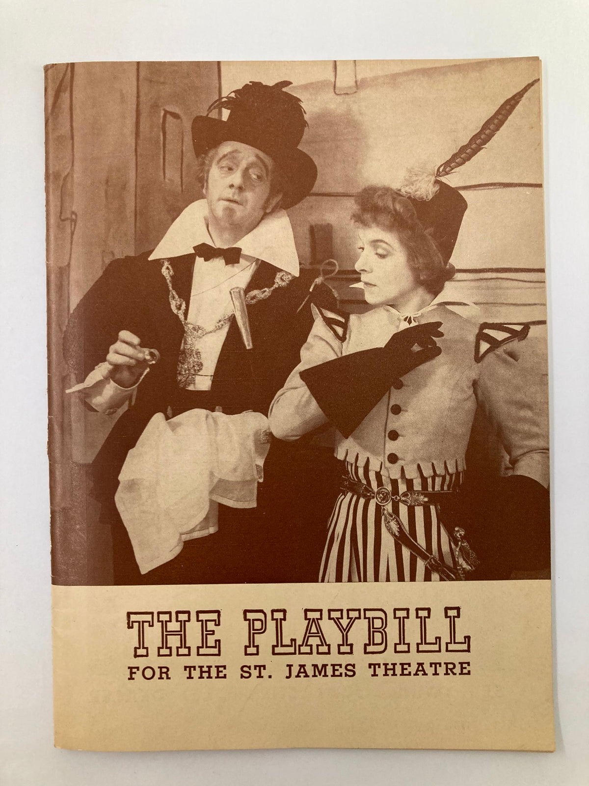 1940 Playbill for the St. James Theatre featuring Helen Hayes and Maurice Evans in the production of Twelfth Night, showcasing a vintage design with actors in costume.