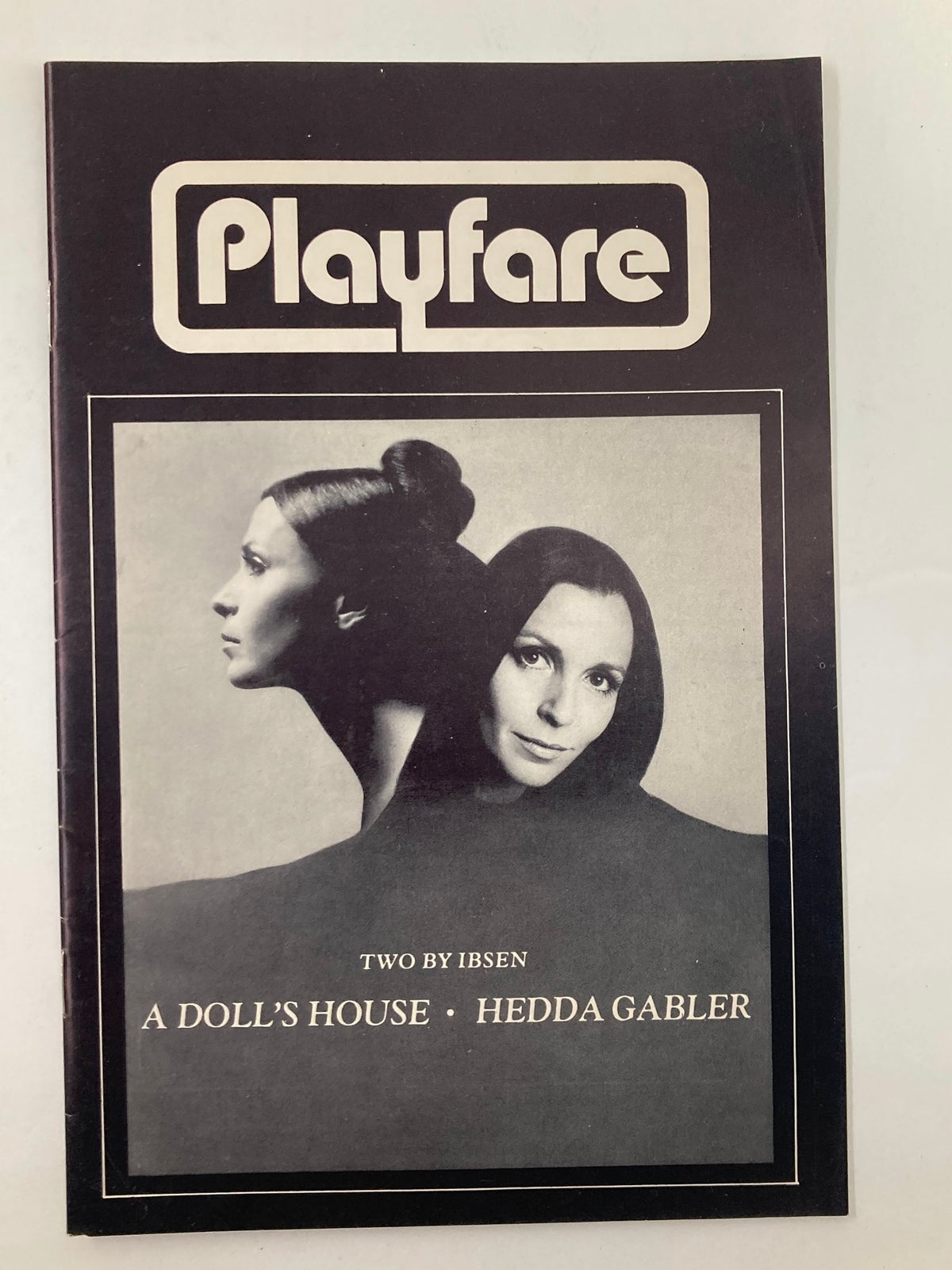 1971 Program Playfare Vol. 3 featuring a black and white cover image of two female figures representing a doll's house and Hedda Gabler.