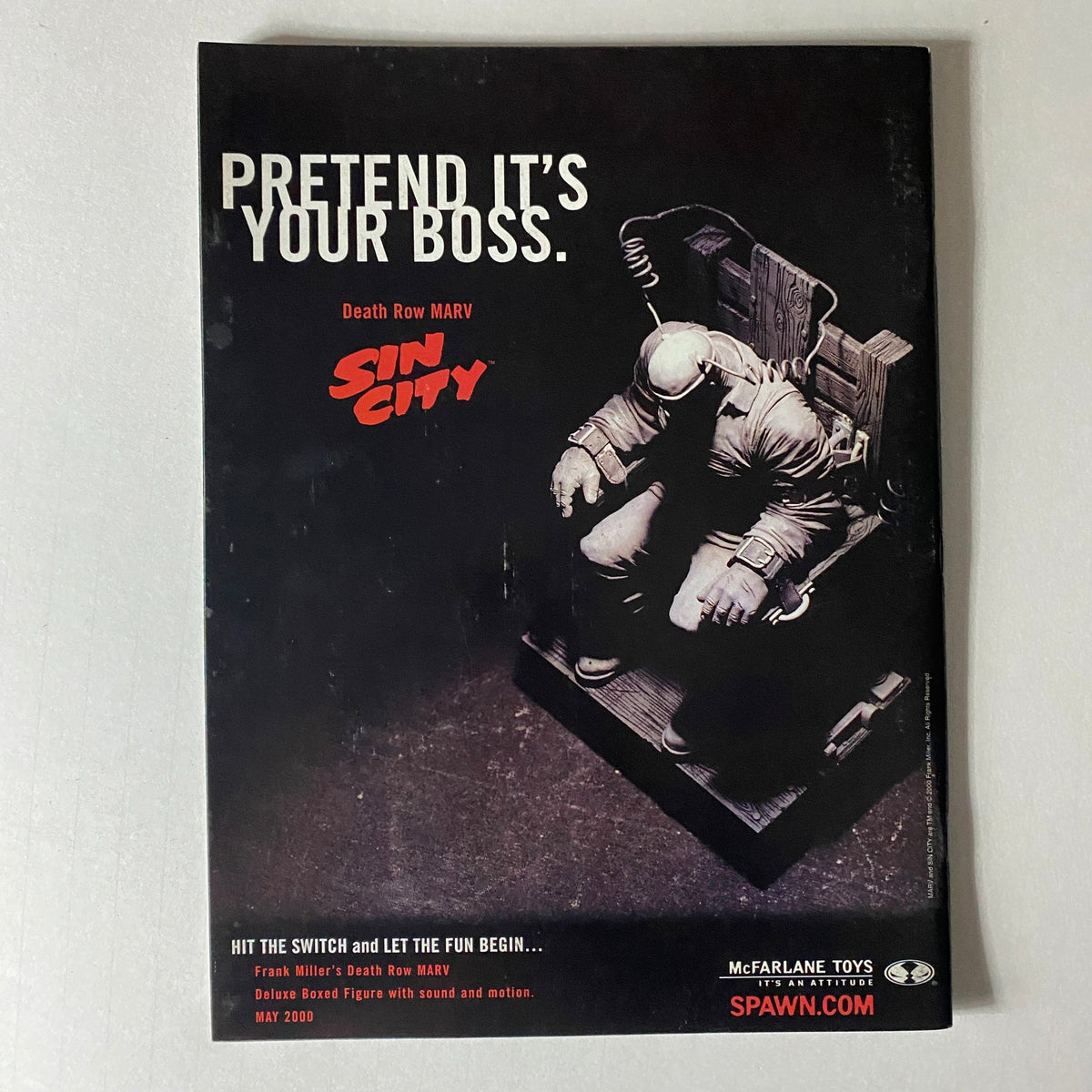 Back cover of Todd McFarlane Presents KISS Psycho Circus Volume 5, featuring a promotional image for Sin City with an intriguing design.