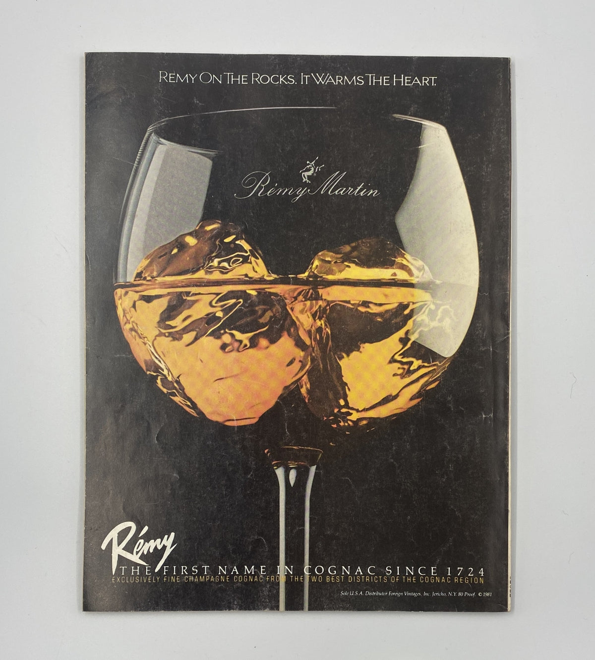 Back cover of Esquire Magazine June 1981 showcasing a Remy Martin advertisement featuring a glass of cognac with the slogan 'The First Name in Cognac Since 1724.'