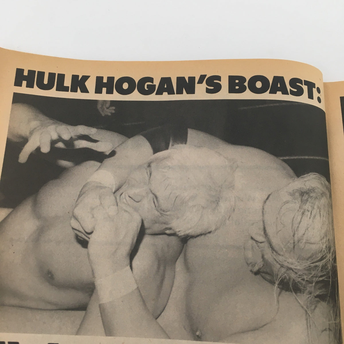 Interior page of Pro Wrestling Illustrated Magazine January 1981, displaying a wrestling scene with the heading 'Hulk Hogan's Boast'.