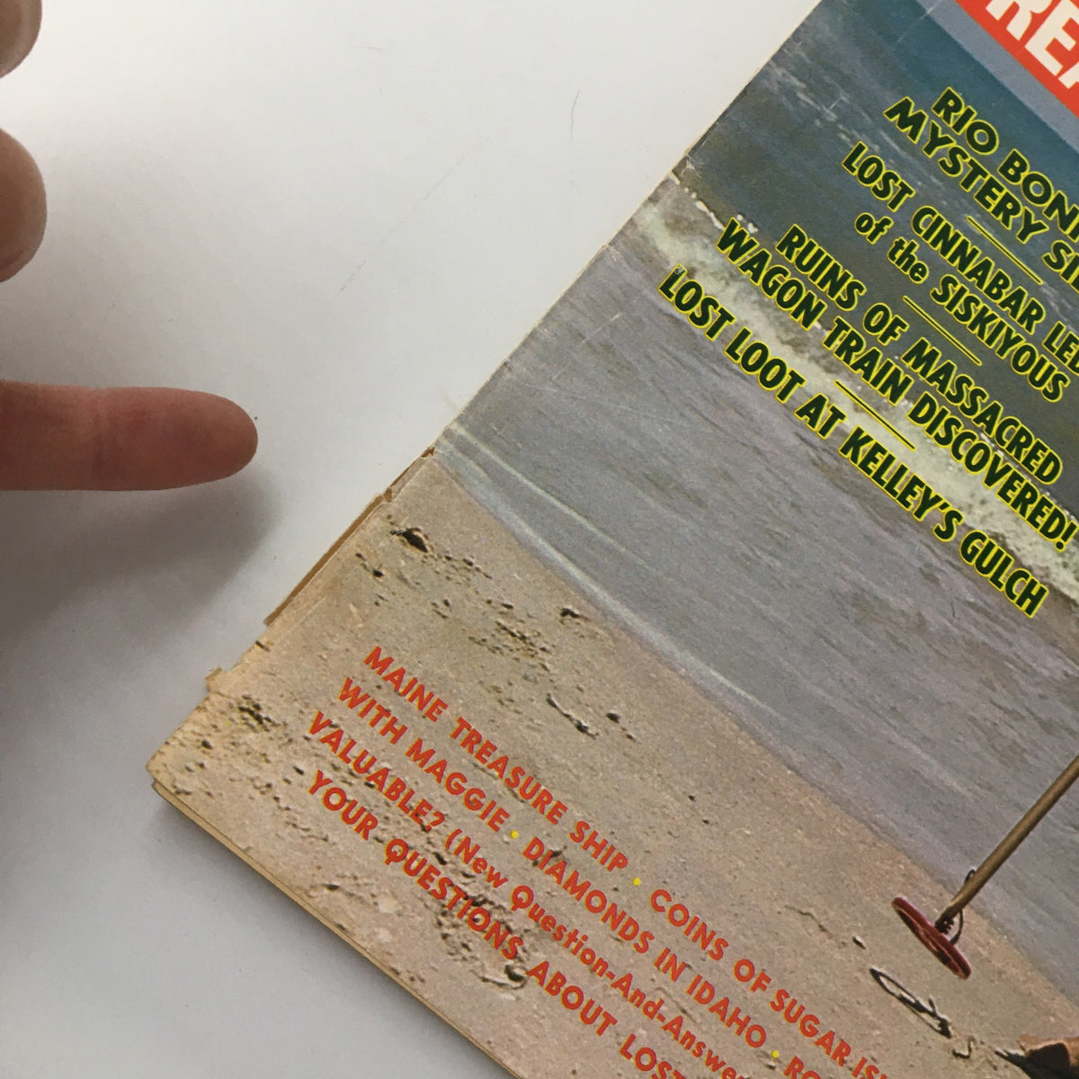 Close-up view of the cover of VTG True Treasure Magazine October 1969, highlighting the title 'Rio Bonito's Mystery Silver' and additional article teasers.