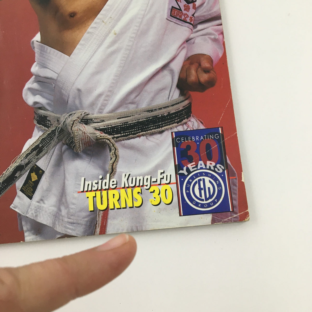 Close-up detail of Martial Art Magazine January 2003, highlighting Tak Kubota's black belt training and the 30th anniversary of Inside Kung-Fu.