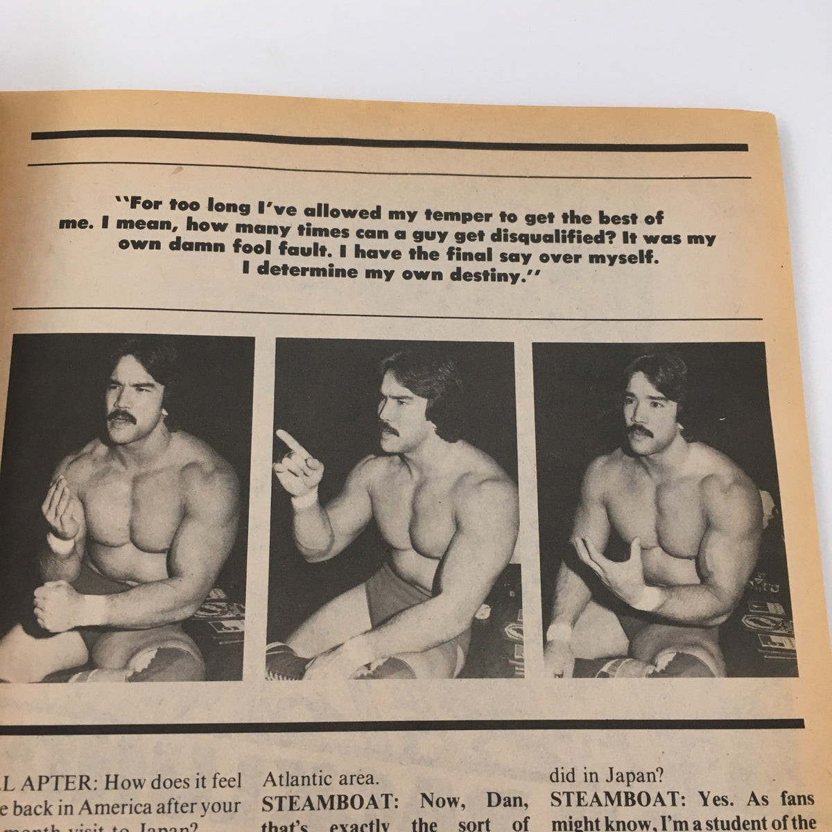 Ricky Steamboat featured in Pro Wrestling Illustrated Magazine May 1981, discussing his wrestling career and determination.