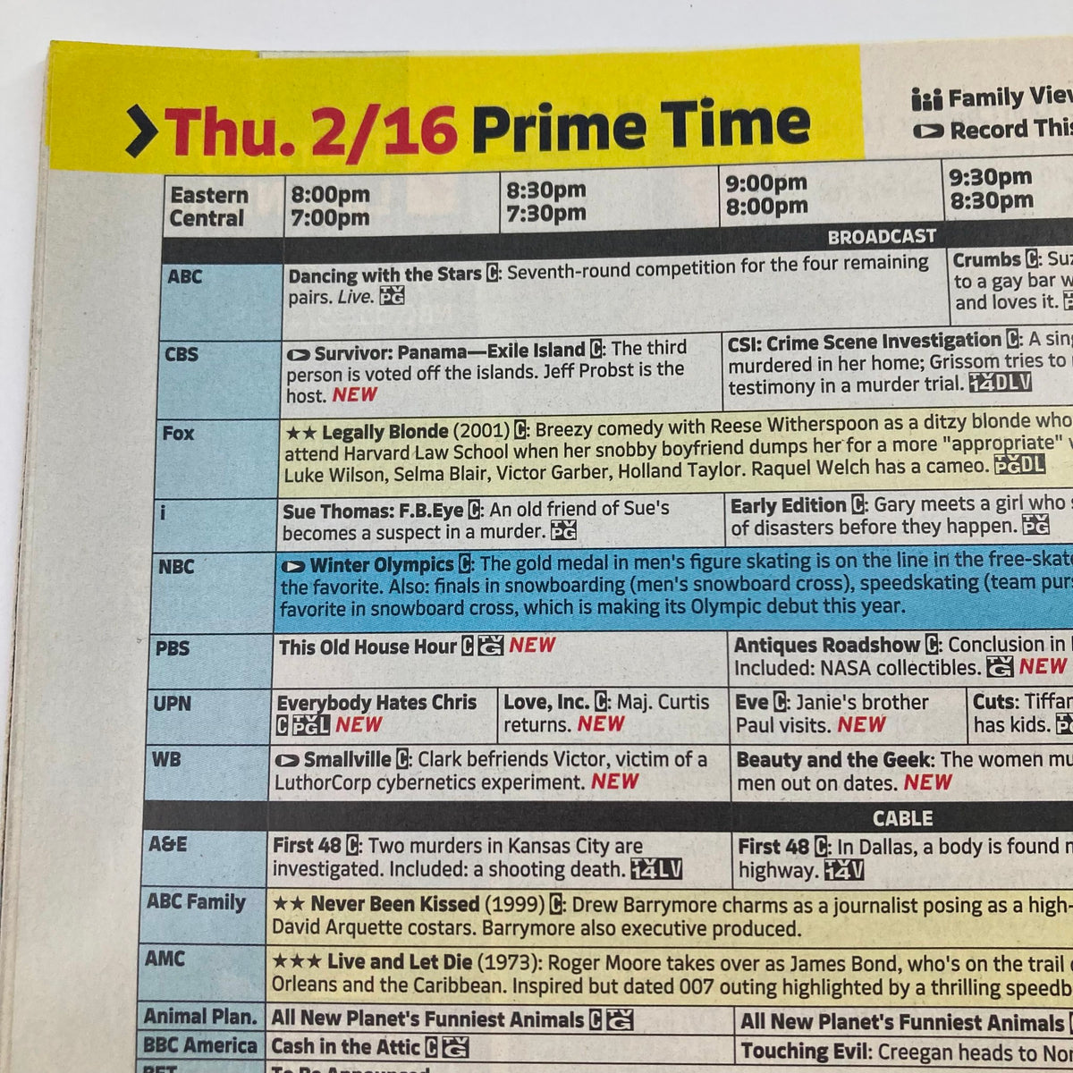 TV Guide Magazine February 13 2006 featuring Marcia Cross showcasing television listings and broadcast schedule for the week, including shows like Survivor, The O.C., and others, reflecting early 2000s pop culture.