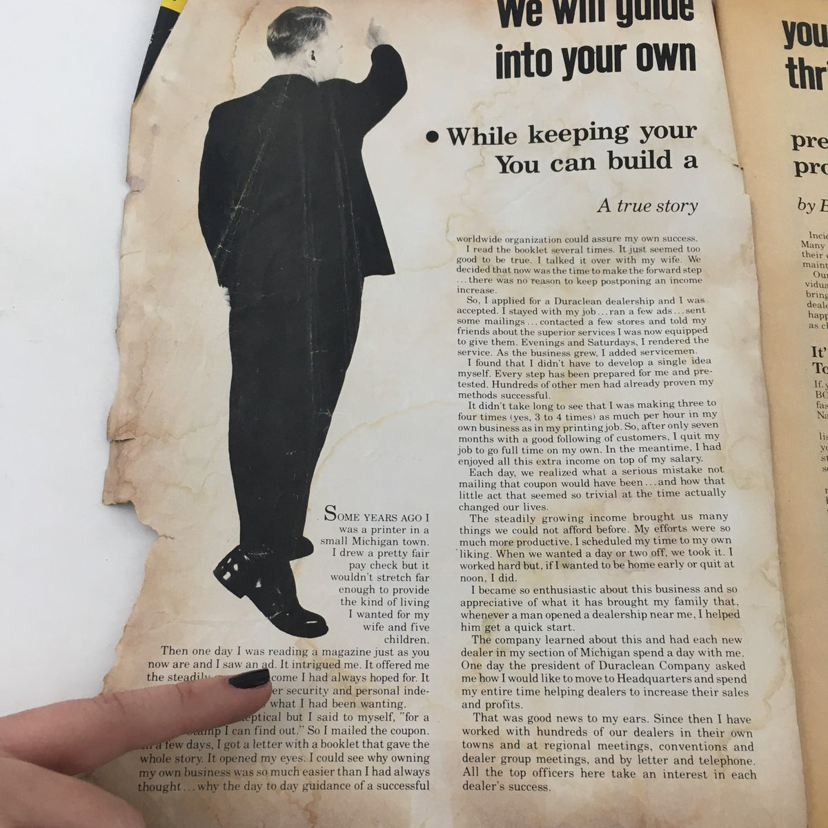 Interior page of Inside Wrestling Magazine July 1981 featuring a personal story about entrepreneurship related to wrestling, emphasizing unique business opportunities in the wrestling industry.