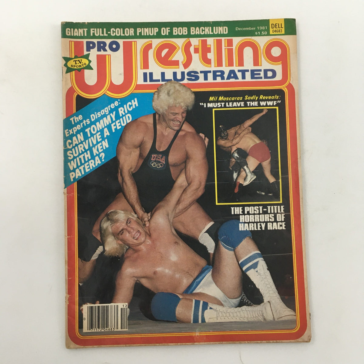 Pro Wrestling Illustrated Magazine December 1981 cover featuring Tommy Rich vs Ken Patera, showcasing vibrant artwork and iconic wrestling moments.