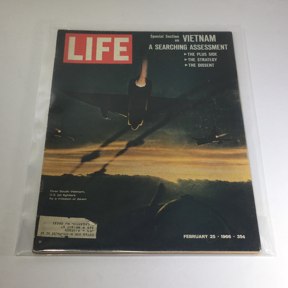 Cover of Life Magazine, February 25, 1966 - Special: Vietnam A Searching Assessment, featuring military aircraft over South Vietnam during dawn, highlighting the Vietnam War.