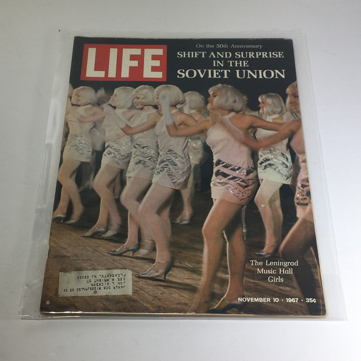 Vintage Life Magazine cover from November 10, 1967 featuring The Leningrad Music Hall Girls in the Soviet Union, highlighting cultural shifts and entertainment during the era.