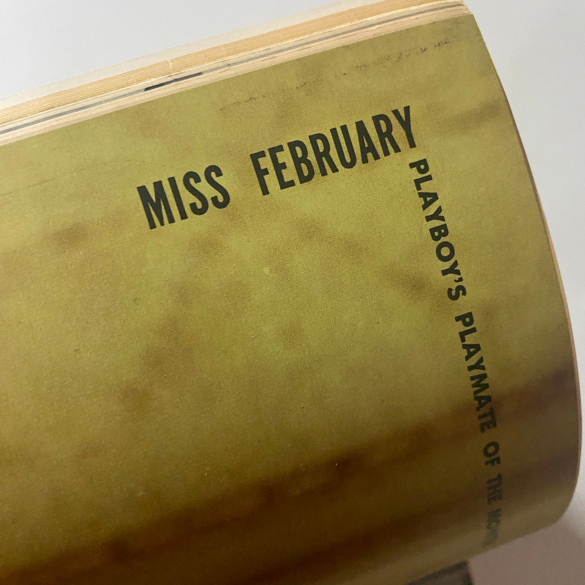 Inside page of Playboy Magazine February 1960, featuring the title 'MISS FEBRUARY' highlighting Playboy's Playmate of the Month.