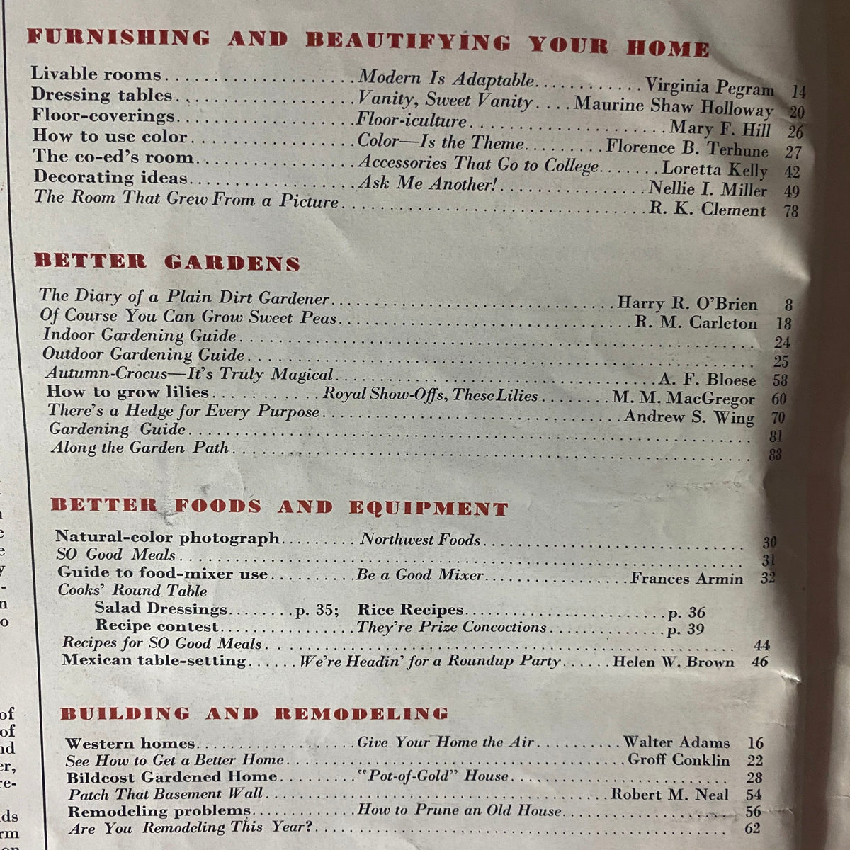 Better Homes & Gardens Magazine September 1939 Autumn-Crocus Magical No Label