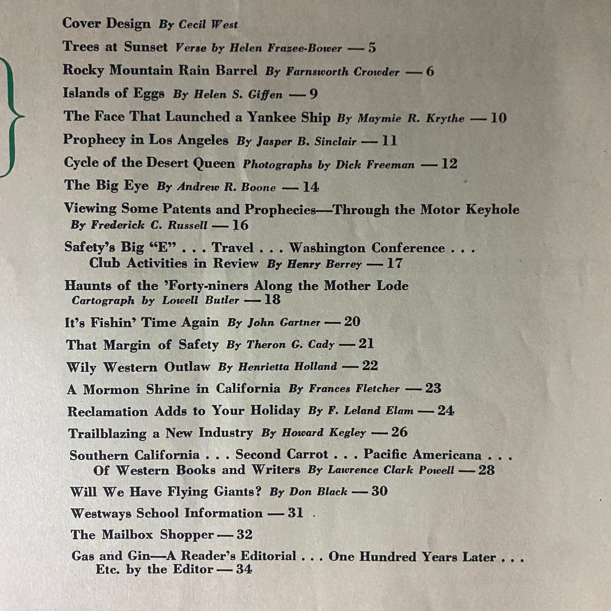 Westways Magazine May 1946 Rocky Mountain Rain Barrel No Label