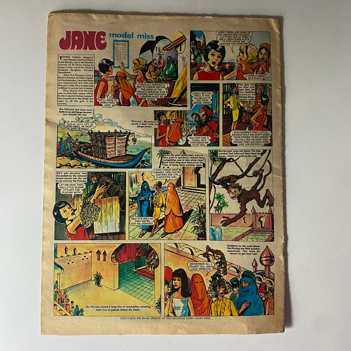 Diana Super Picture Stories March 1966 Secret in the Sky vintage magazine page featuring colorful comic panels with characters and dialogue; showcasing mid-20th century British comic culture.