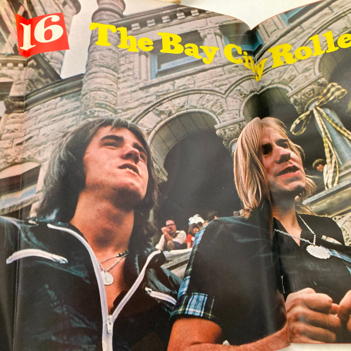 Centerfold of VTG 16 Magazine January 1978 showcasing Bay City Rollers, highlighting the fashion and style of the era, a collectible piece of 1970s music history.