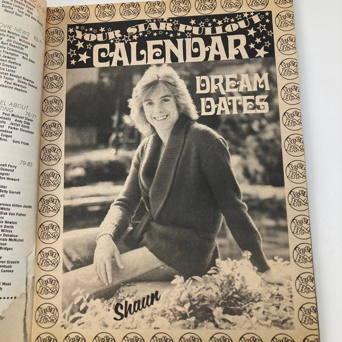 Cover of the VTG Teen Bag Magazine Spring 1978 featuring Shaun Cassidy with the title 'Dream Dates' prominently displayed.