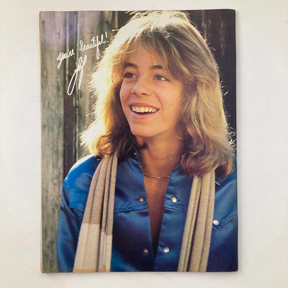 Image of the Tiger Beat Super Special 1978 #18 featuring Shaun Cassidy, with a smiling portrait of him in a blue shirt and scarf, promoting the magazine that includes a poster.