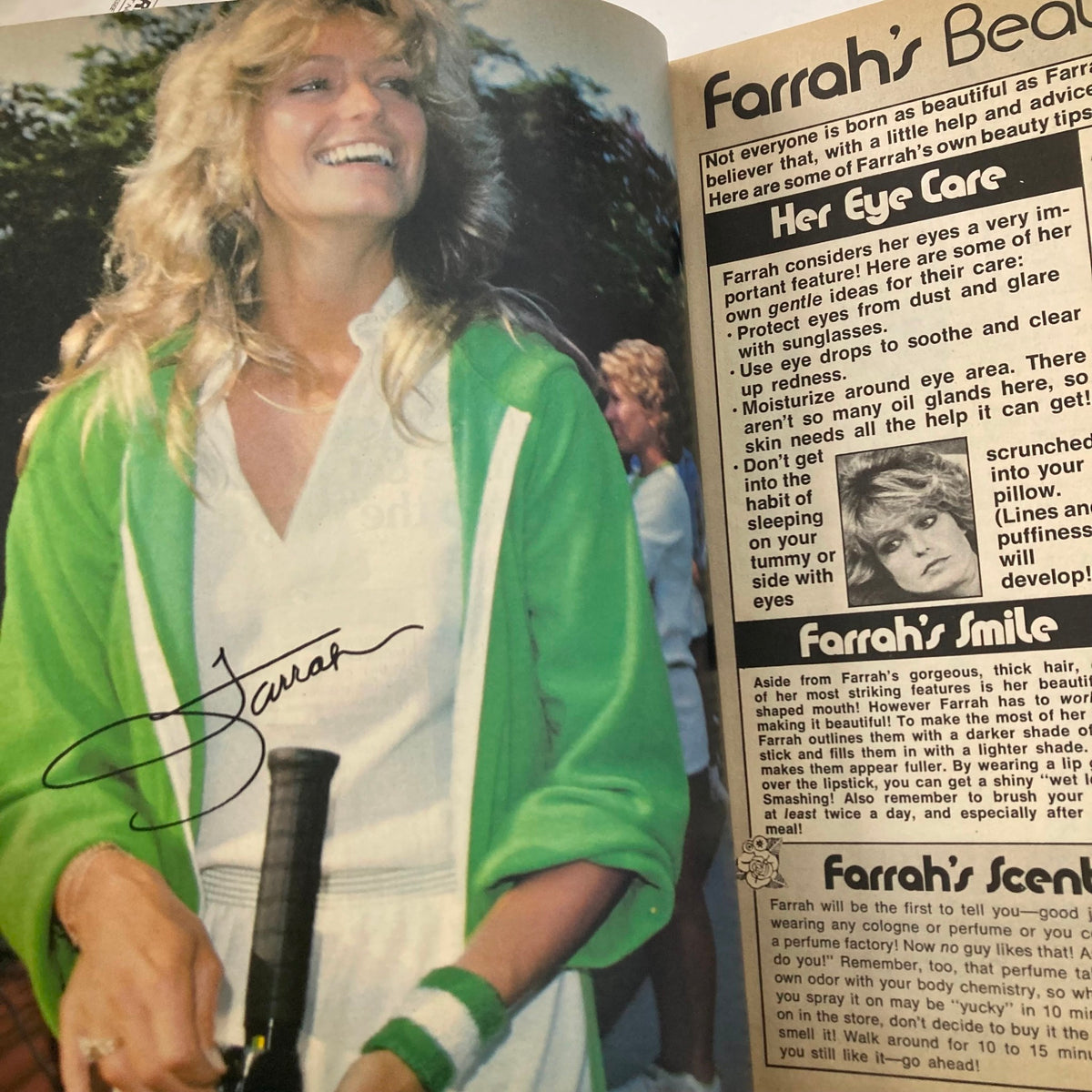 Article page from Tiger Beat Star September 1977 featuring Farrah Fawcett discussing self-care tips, highlighting her beauty and charm.