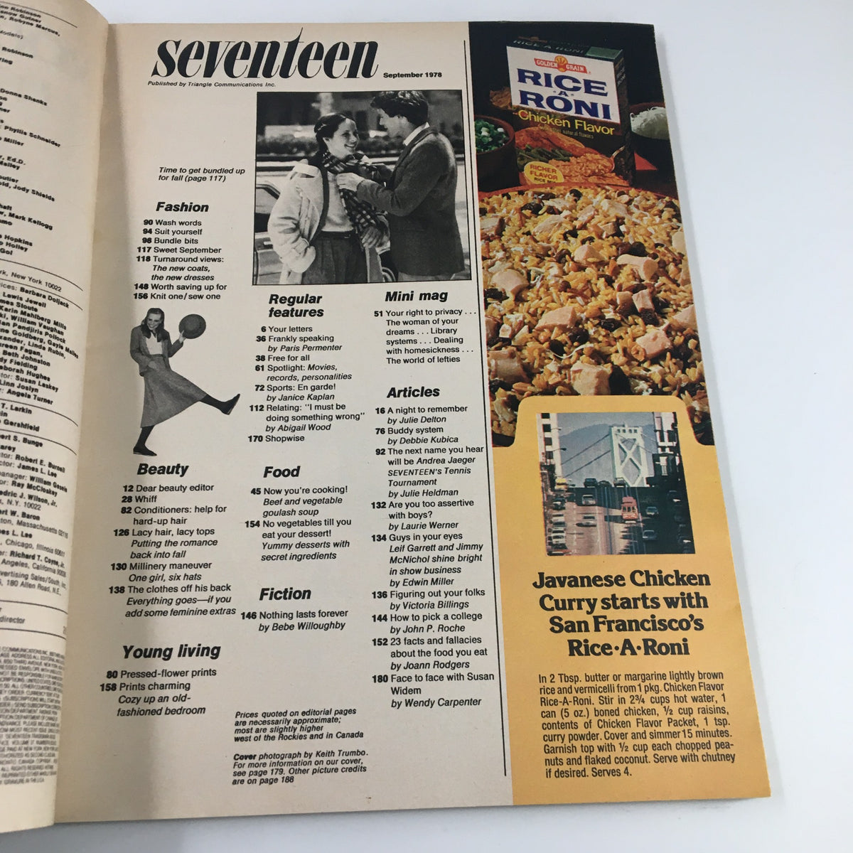 Vintage Seventeen Magazine September 1978 Why Not Try Lacy Hair? No Label