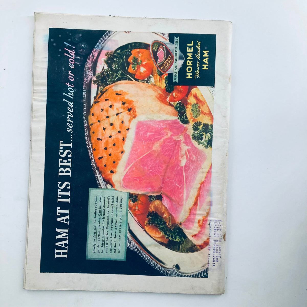 Another vintage advertisement from VTG Time Magazine May 24 1937 featuring Hormel Ham, showcasing food marketing trends of the 1930s.