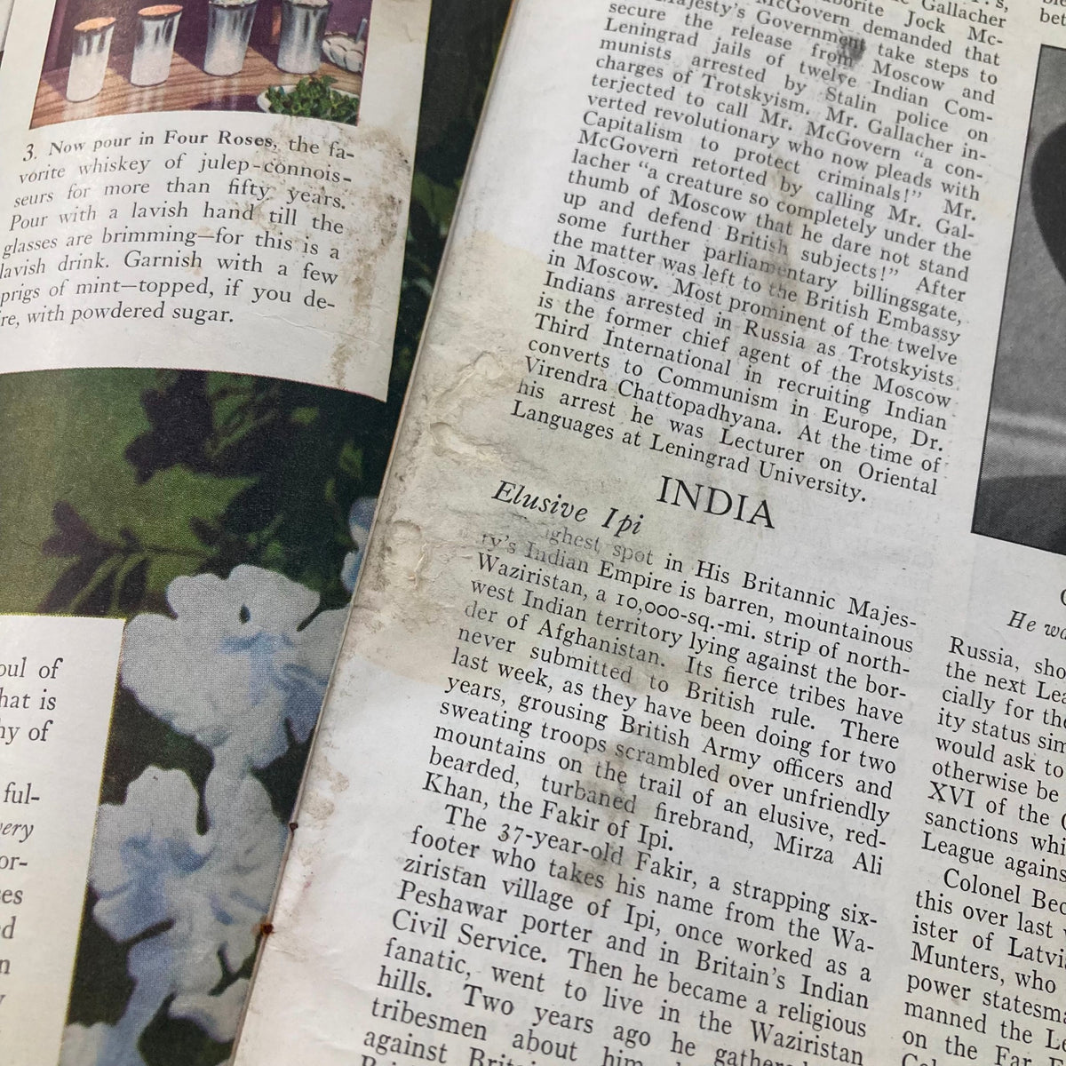 Interior page of VTG Time Magazine July 25 1938, displaying articles and historical content relevant to the period.