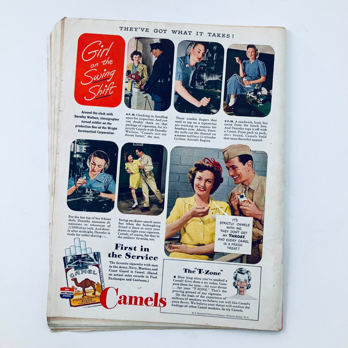 VTG Time Magazine June 28 1943 features an article titled 'Girl on the Swing Shift' showcasing women working in manufacturing during World War II, highlighting their contributions and roles in the workforce.