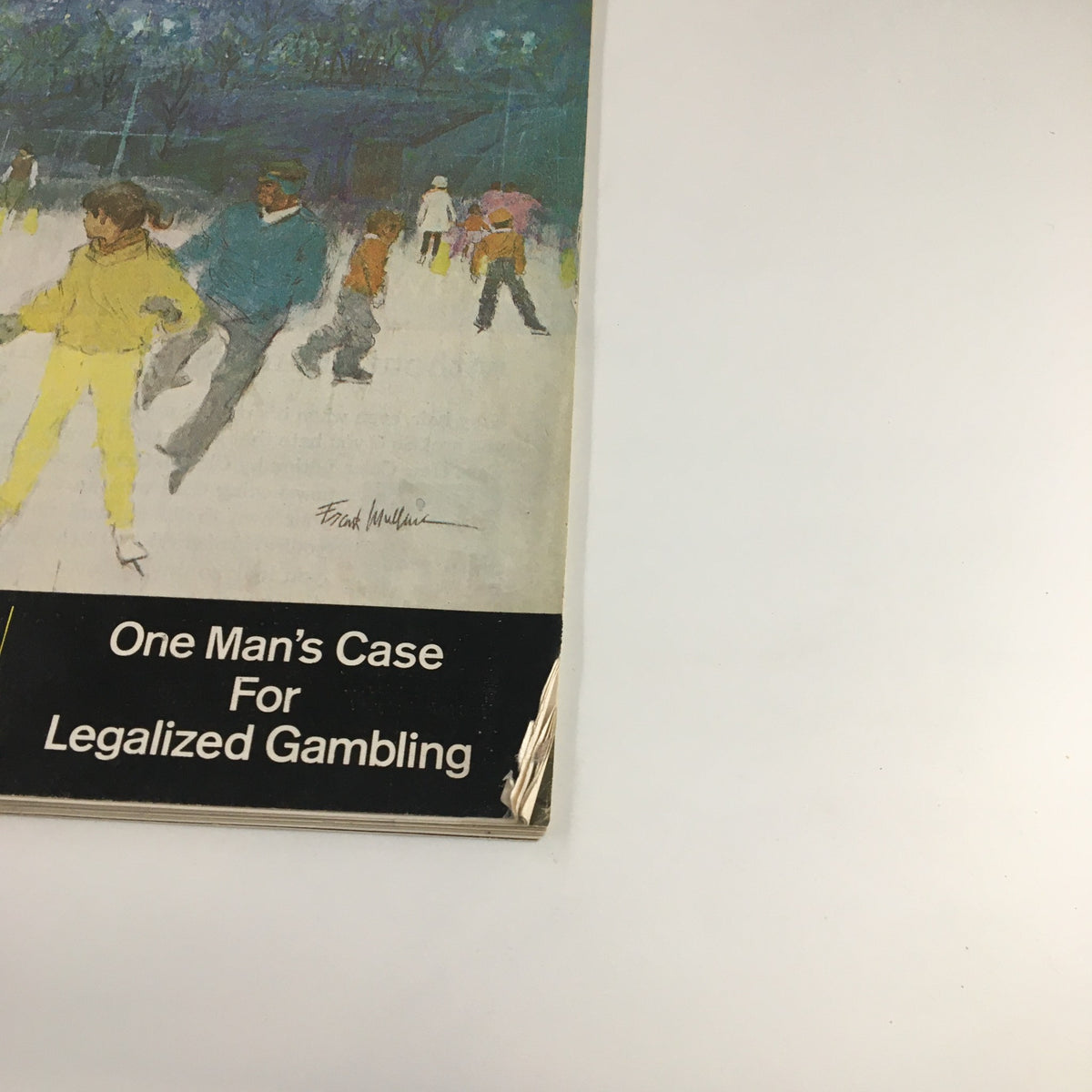 Cover image of The Saturday Evening Post January 5 1963 featuring the article 'One Man's Case For Legalized Gambling' with an illustration of people skating.