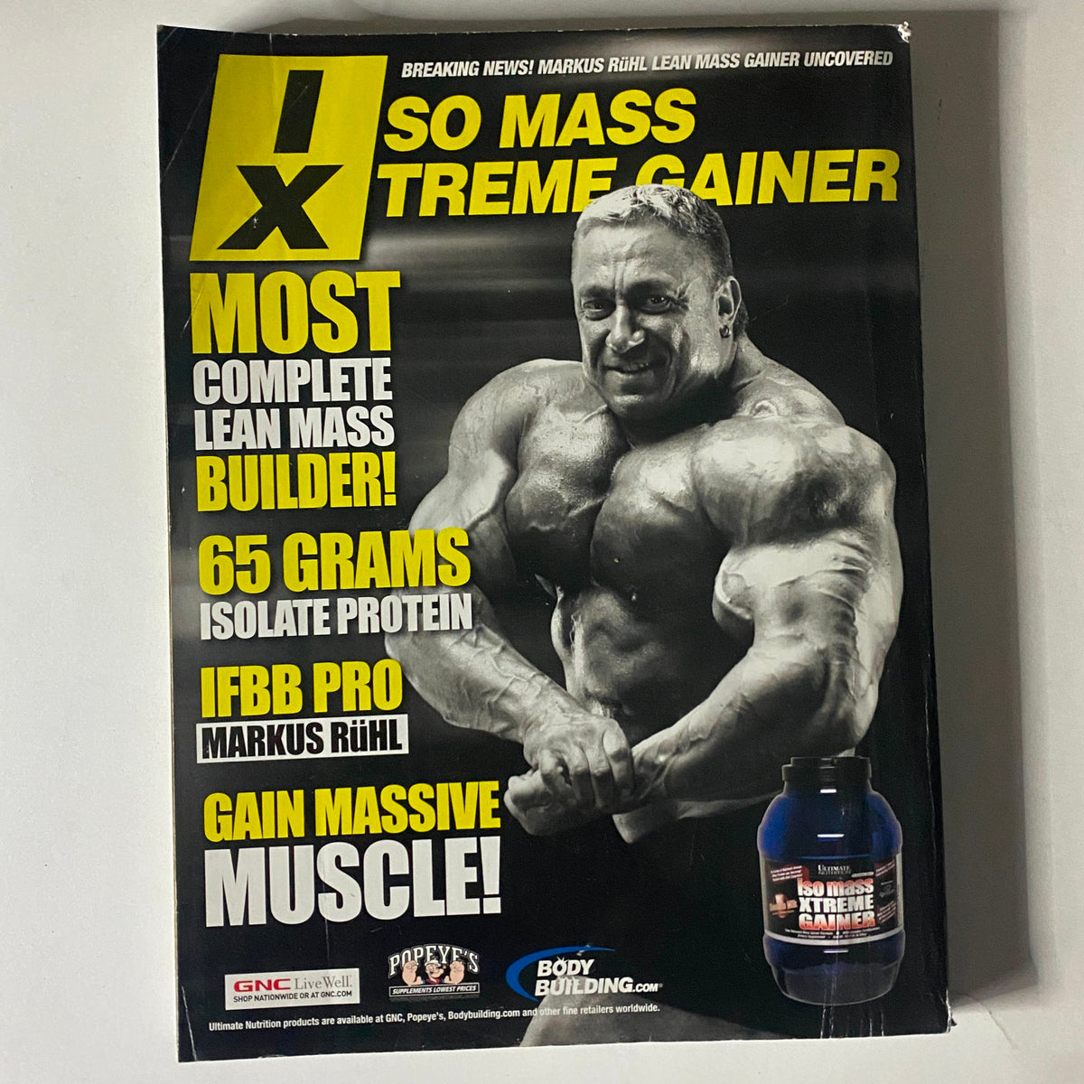 Cover of Muscular Development Magazine August 2009 Vol 46, Num 8 featuring Markus Rühl promoting So Mass Xtreme Gainer, emphasizing lean muscle building.