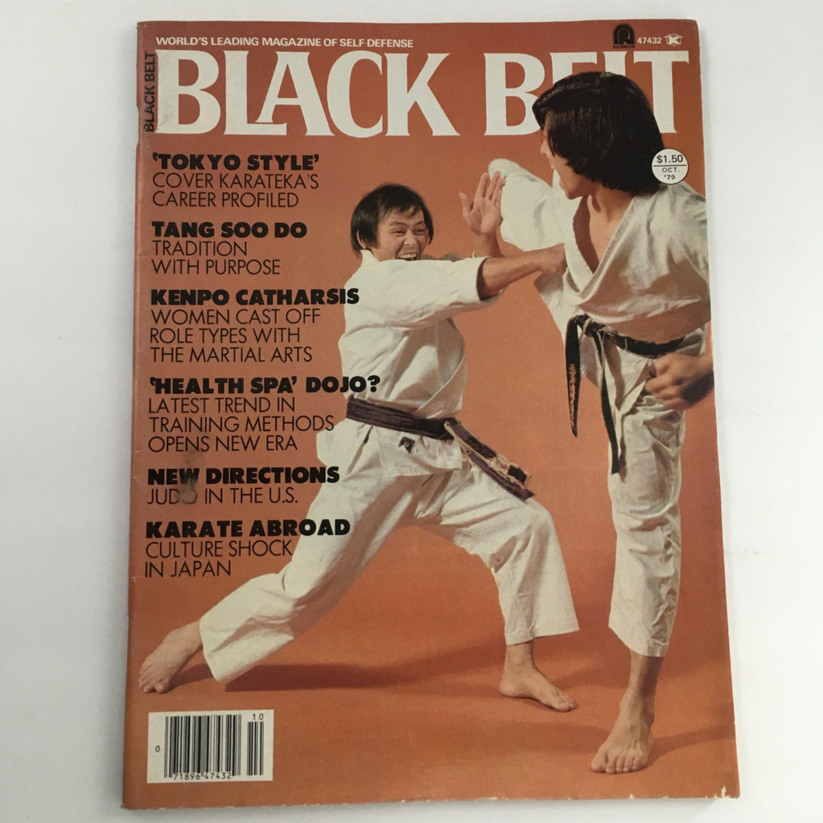 Cover of Black Belt Magazine October 1979 featuring Tak Kubota and a martial arts matchup between two practitioners, illustrating the spirit of martial arts culture in the late 20th century.
