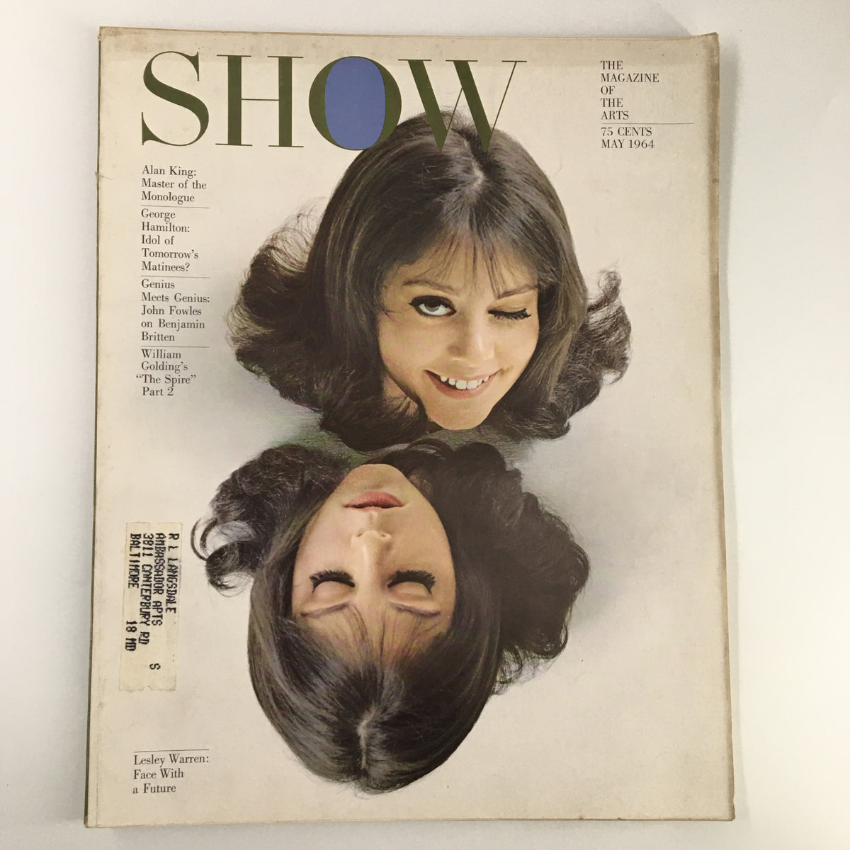 Cover of VTG Show Magazine May 1964 featuring Lesley Warren with a playful dual image design, highlighting her charm and allure.