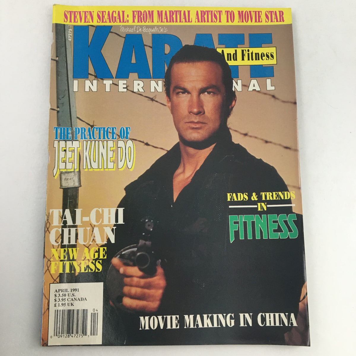 Cover of Karate International Magazine from April 1991 featuring Steven Seagal and focusing on Jeet Kune Do practice.