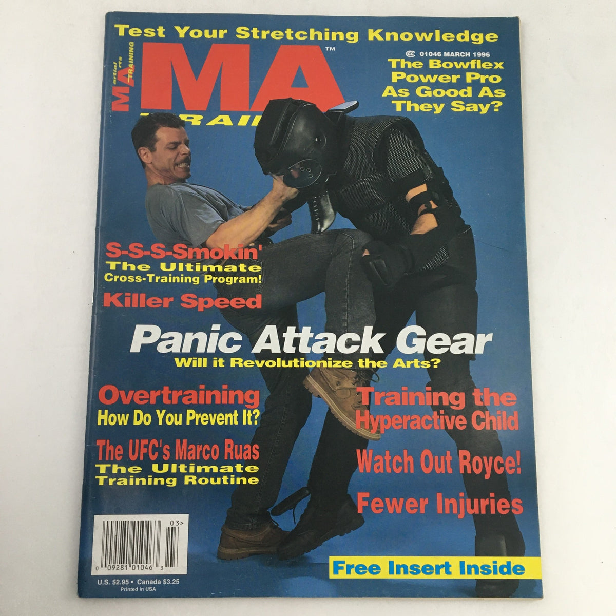 M.A. Training Magazine March 1996 Vol 23 #2 featuring Tony Blauer on the cover, showcasing martial arts training themes with bold headlines and action-oriented imagery.