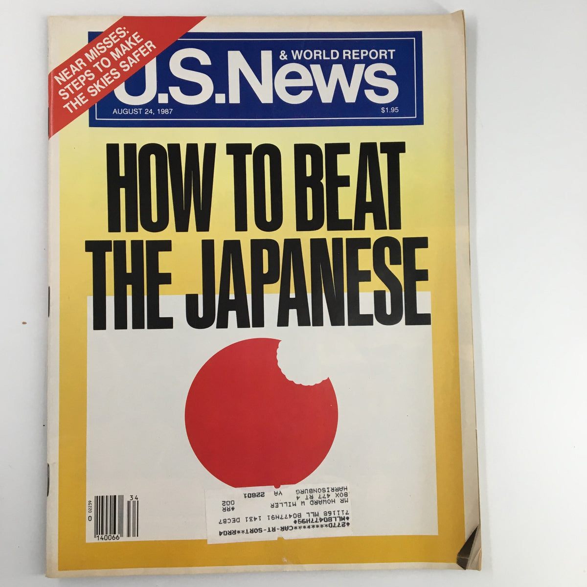Cover of US News & World Report Magazine from August 24, 1987, featuring the title 'How to Beat The Japanese' with a prominent red circle and bold typography.